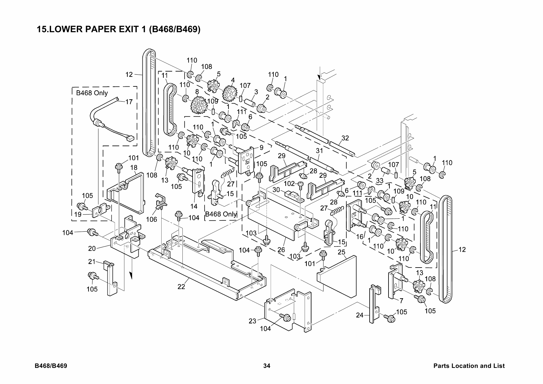 RICOH Options B468 B469 3000-SHEET-FINISHER-SR850-SR860 Parts Catalog PDF download-3